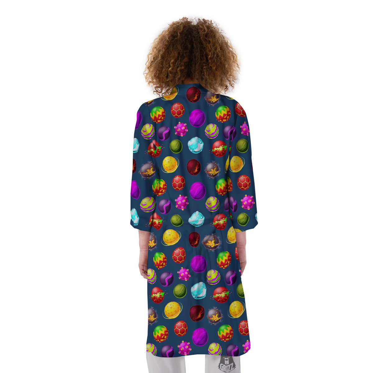 Colorful Galaxy Planets And Space Stars Print Pattern Kimono-grizzshop