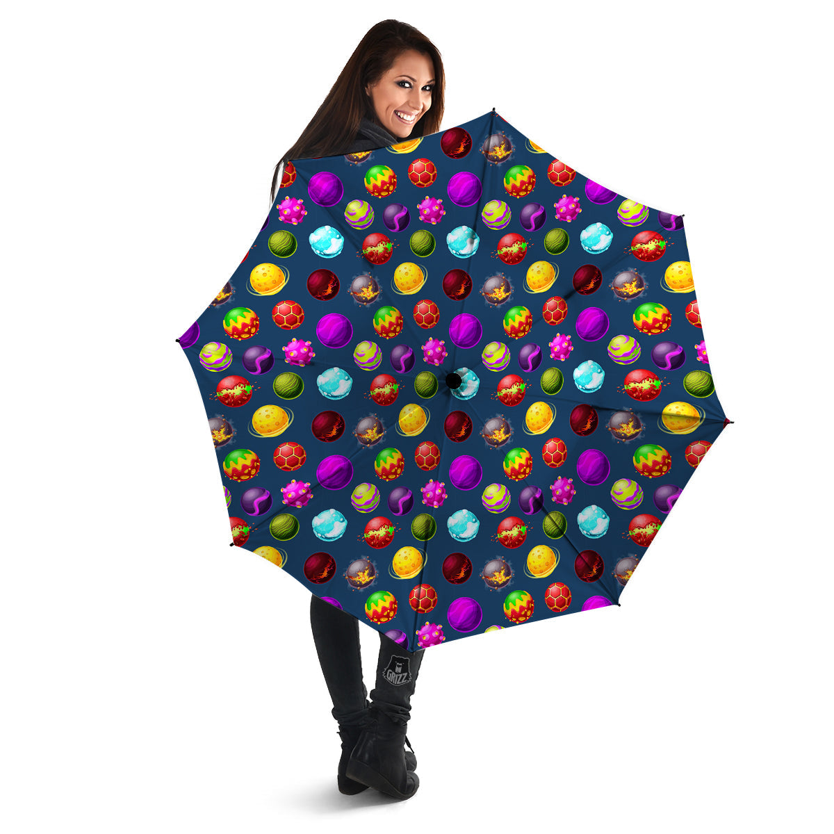 Colorful Galaxy Planets And Space Stars Print Pattern Umbrella-grizzshop