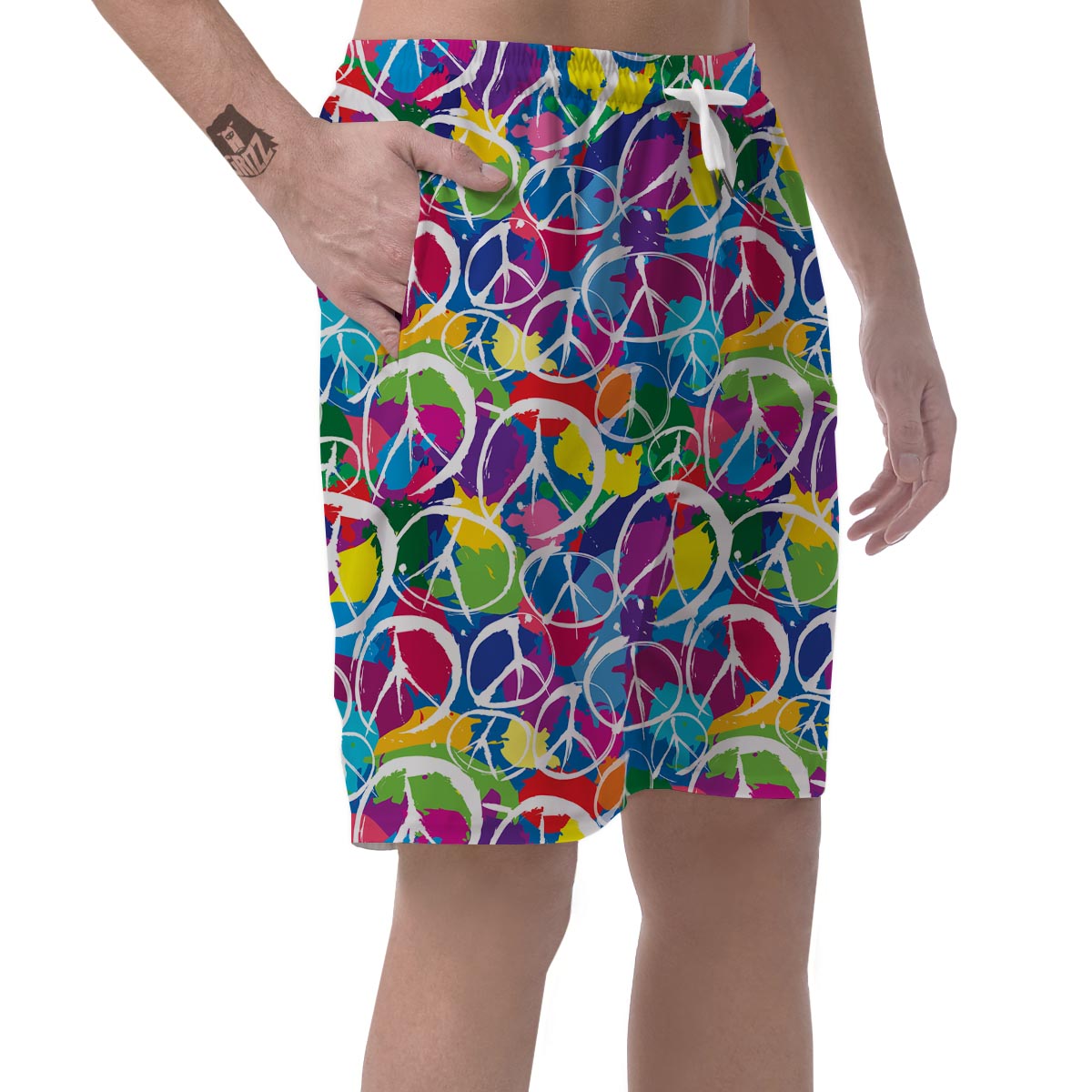 Colorful Hippie Men's Shorts-grizzshop