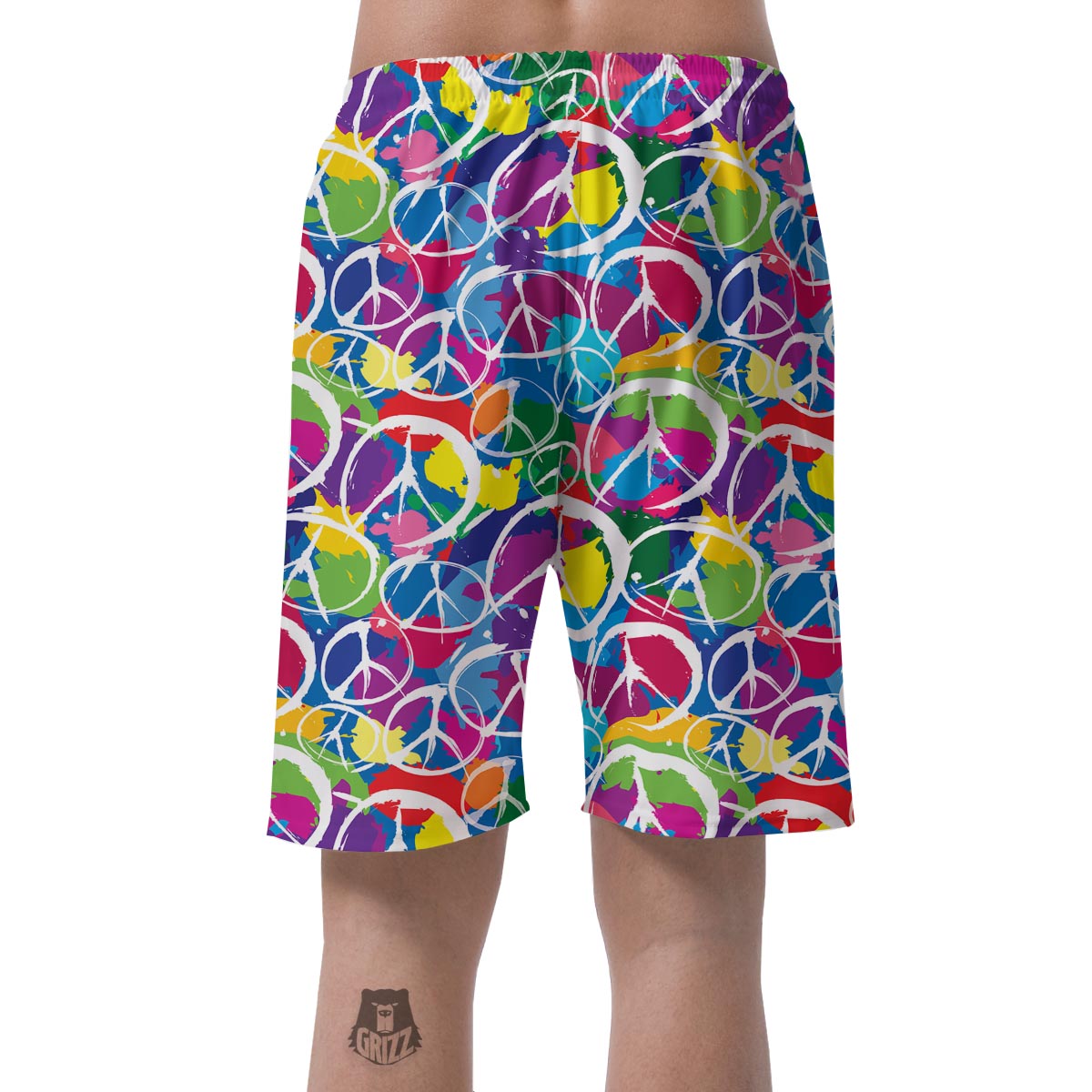 Colorful Hippie Men's Shorts-grizzshop
