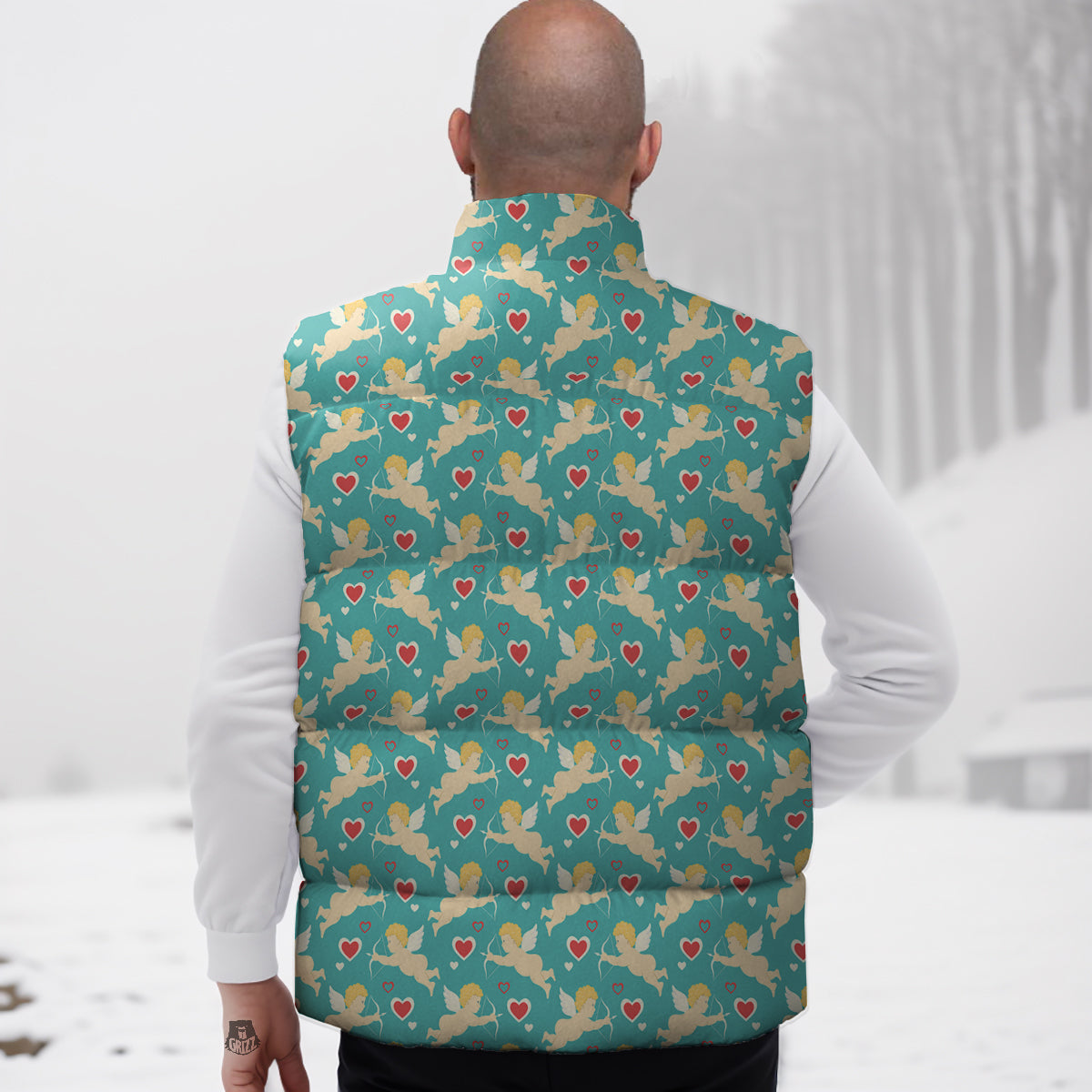 Colorful Koala Pattern Print Down Vest-grizzshop