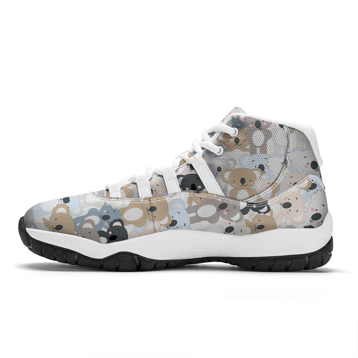 Colorful Koala Pattern Print White Bball Shoes-grizzshop