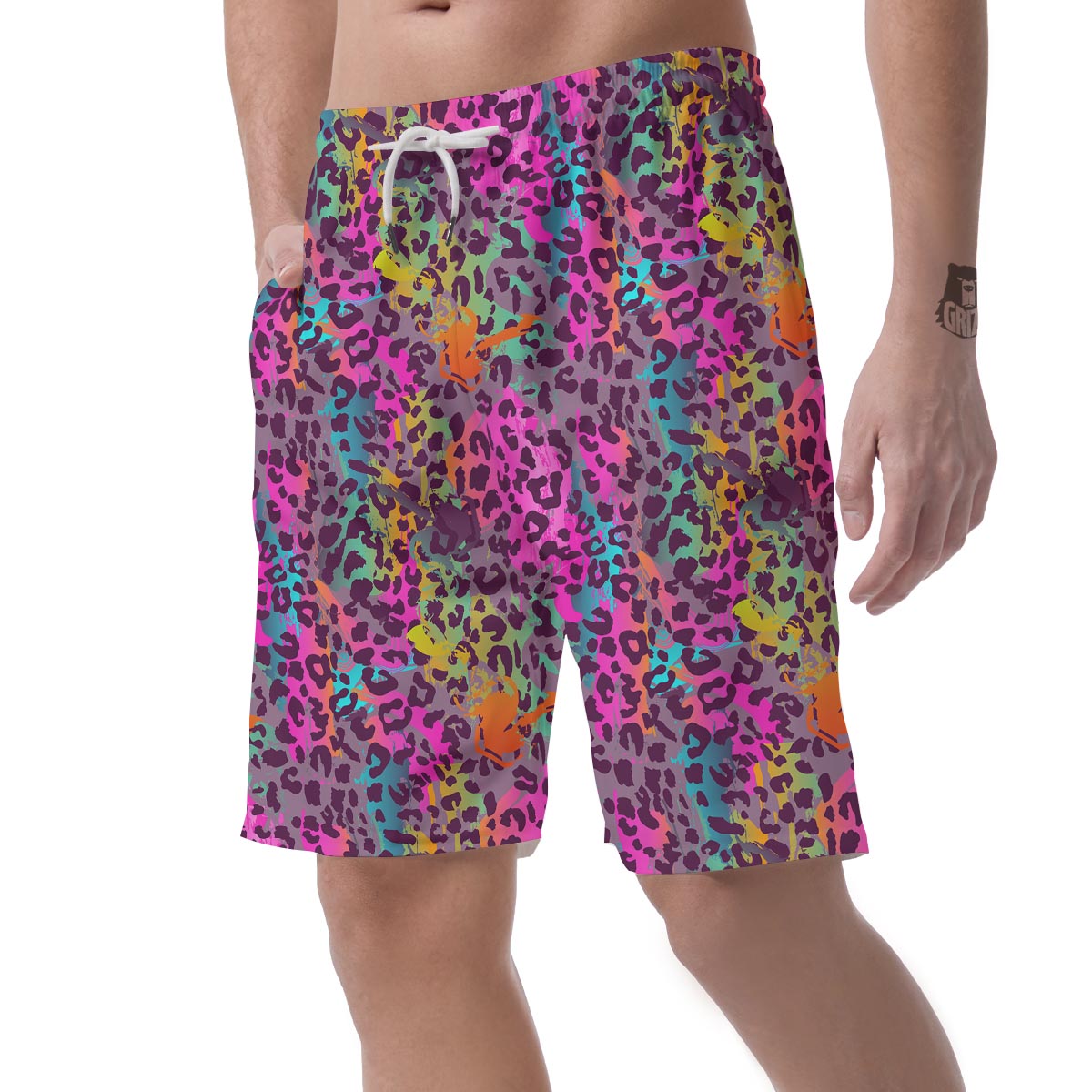 Colorful Leopard Men's Shorts-grizzshop