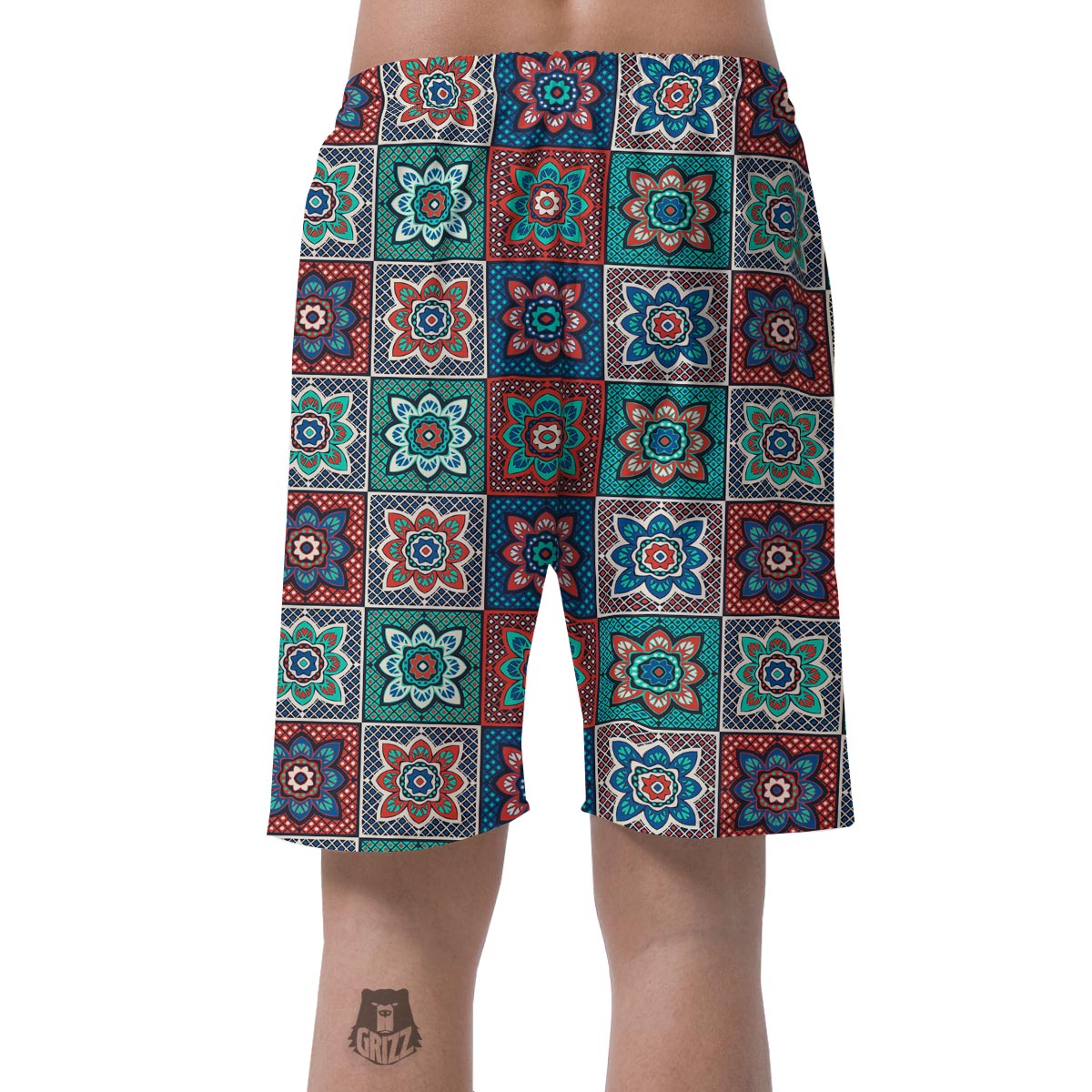 Colorful Mosaic Print Pattern Men's Shorts-grizzshop