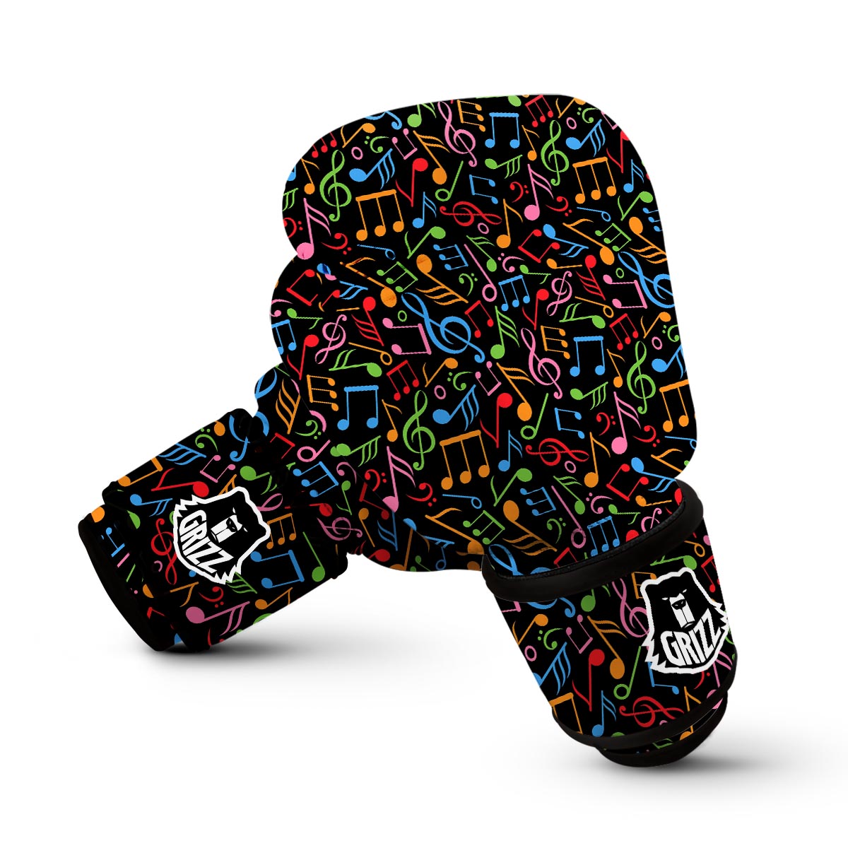 Colorful Music Note Pattern Print Boxing Gloves-grizzshop