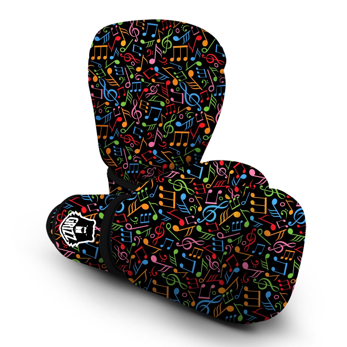 Colorful Music Note Pattern Print Boxing Gloves-grizzshop