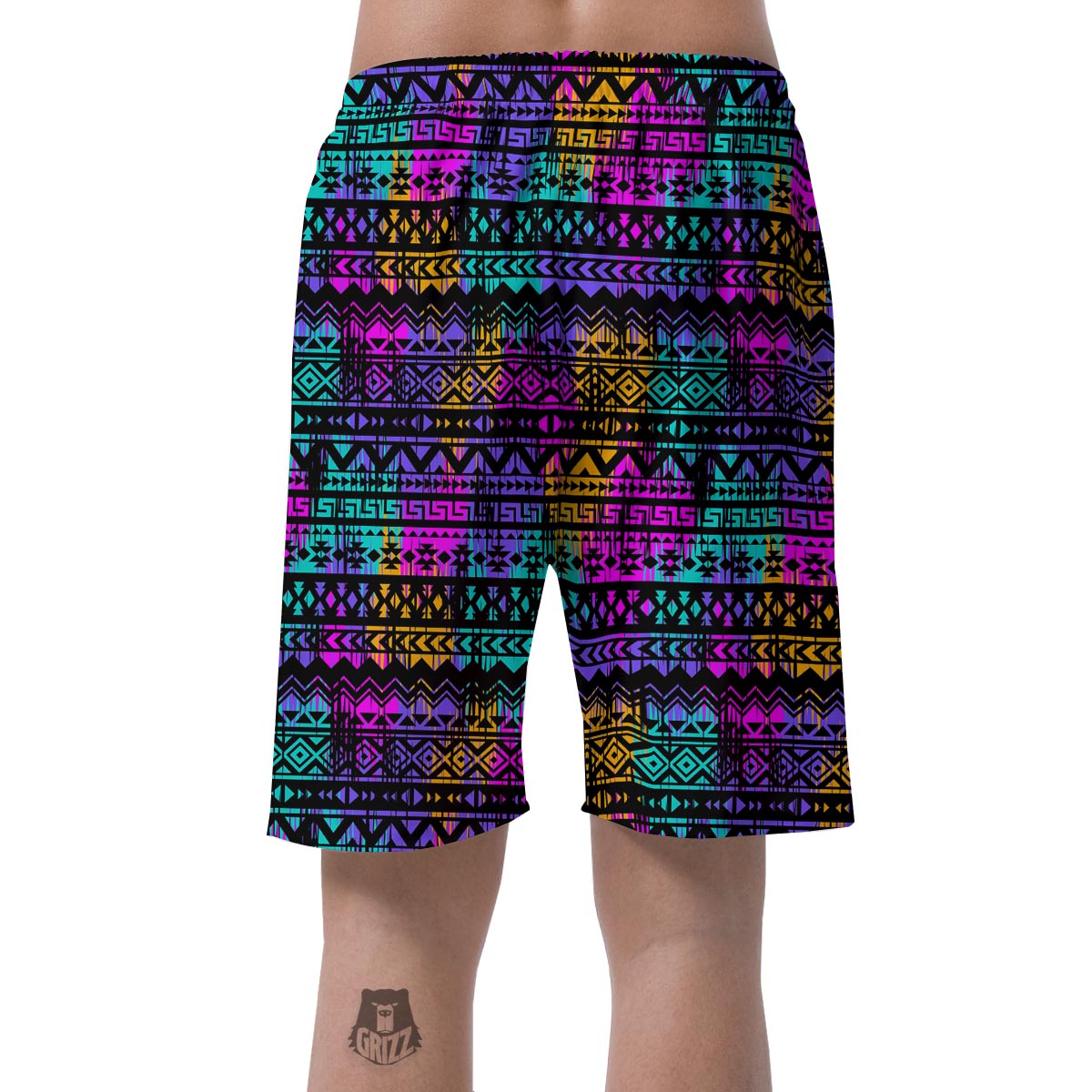 Colorful Native Aztec Geometric Men's Shorts-grizzshop