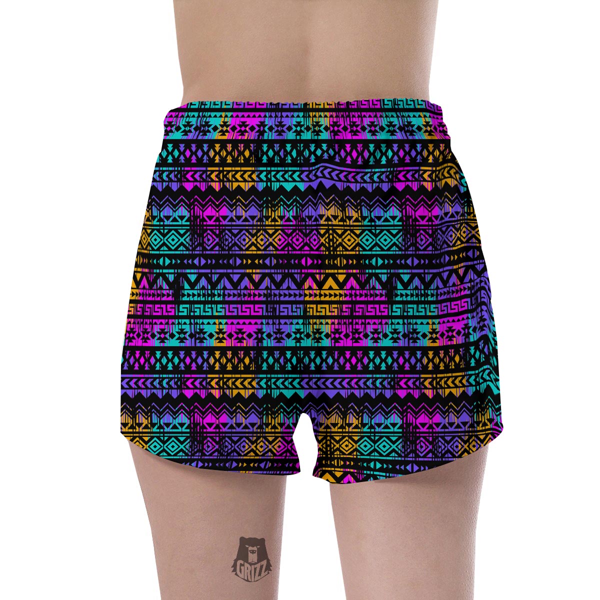 Colorful Native Aztec Geometric Women's Shorts-grizzshop