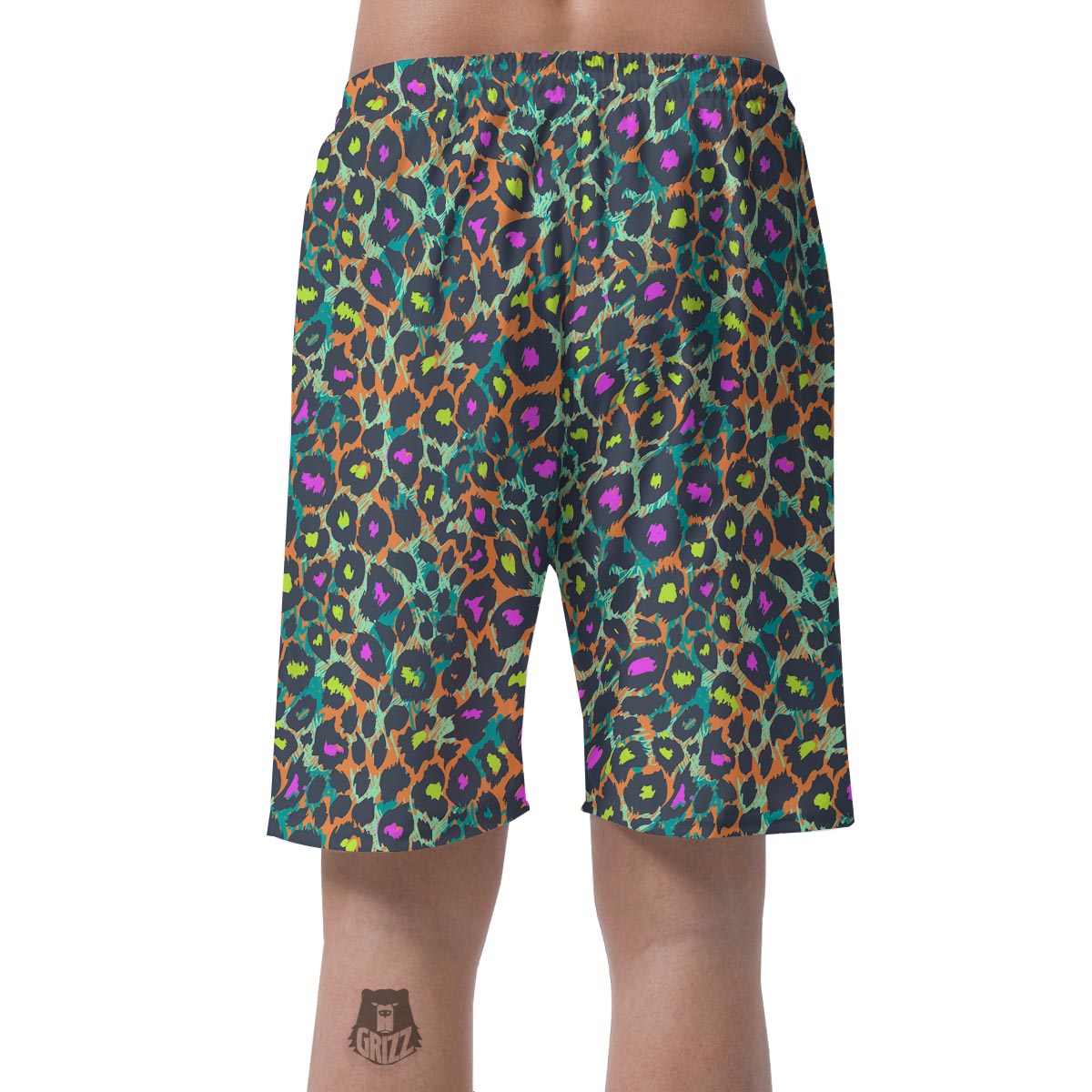 Colorful Neon Leopard Men's Shorts-grizzshop
