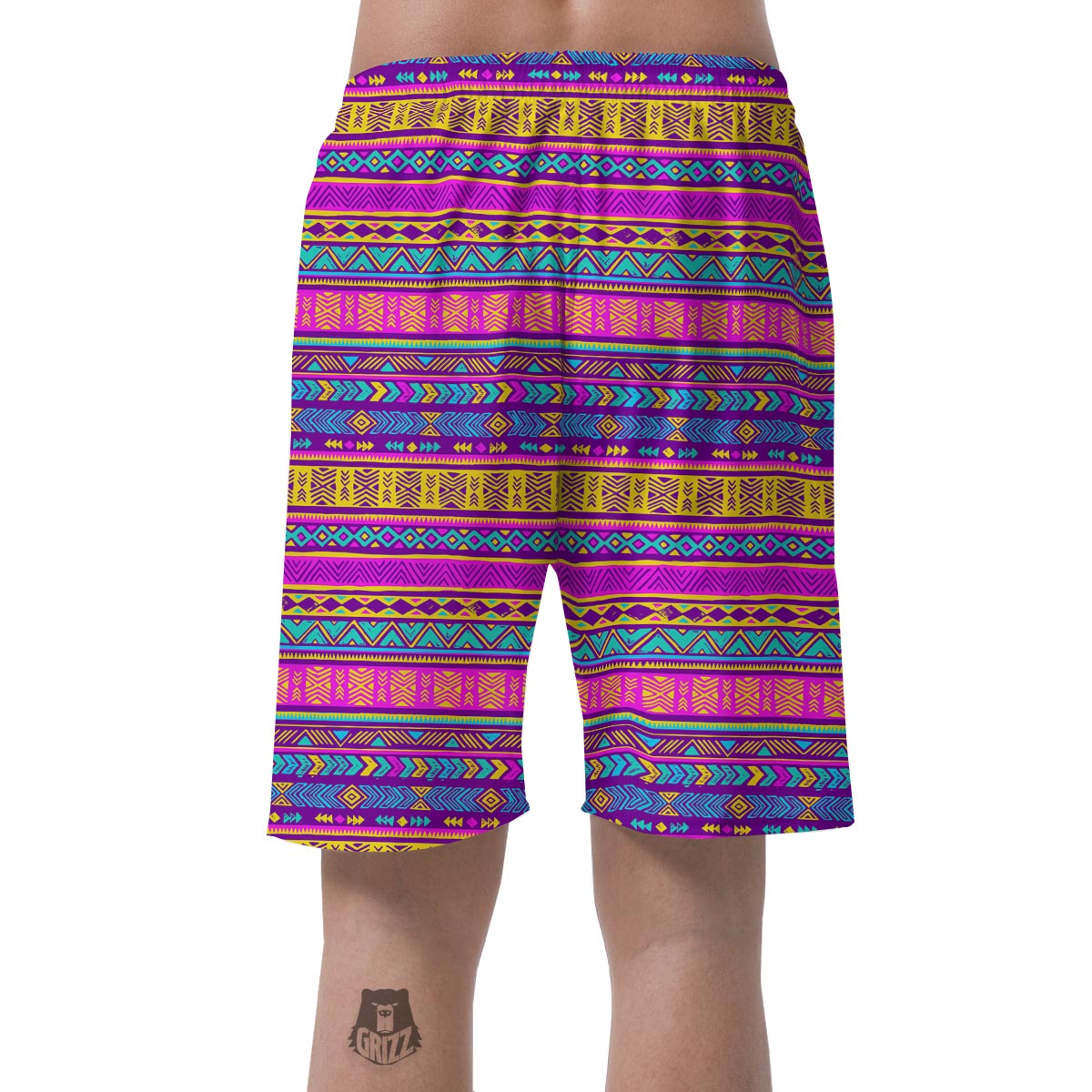 Colorful Neon Tribal Navajo Aztec Print Men's Shorts-grizzshop