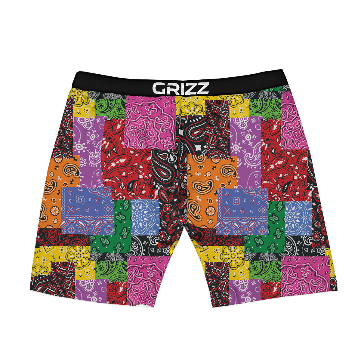 Colorful Patchwork Bandanna Print Pattern Boxer Briefs-grizzshop