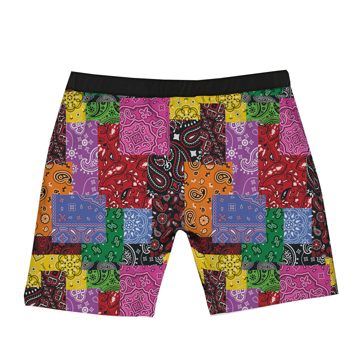 Colorful Patchwork Bandanna Print Pattern Boxer Briefs-grizzshop