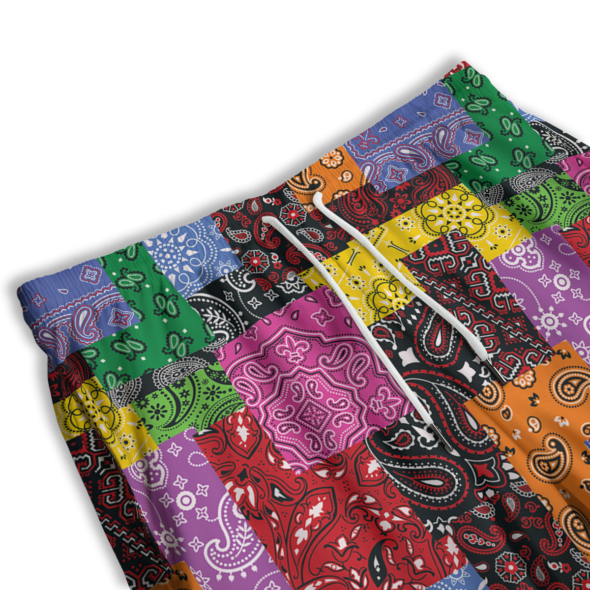 Colorful Patchwork Bandanna Print Pattern Men's Athletic Shorts