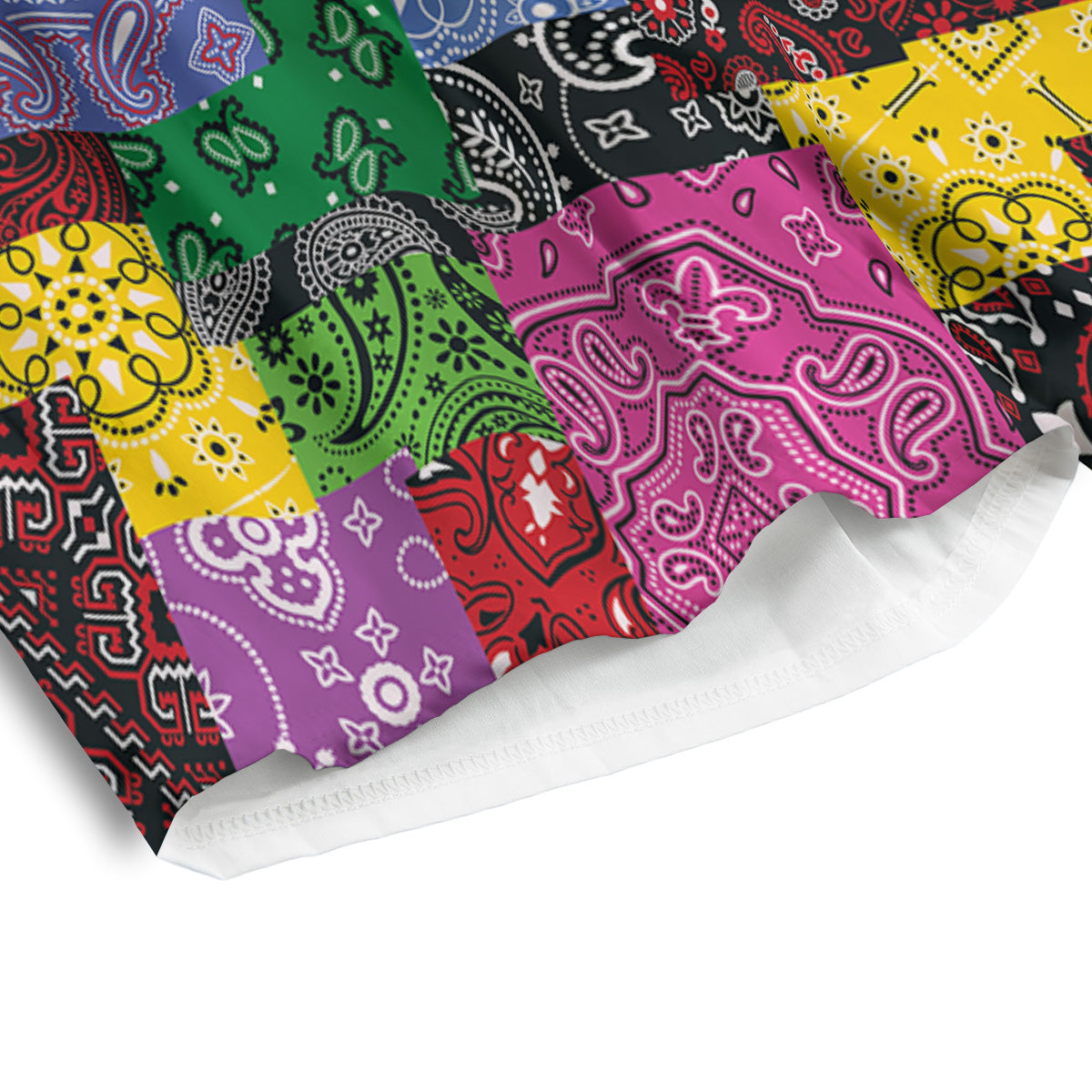 Colorful Patchwork Bandanna Print Pattern Men's Athletic Shorts