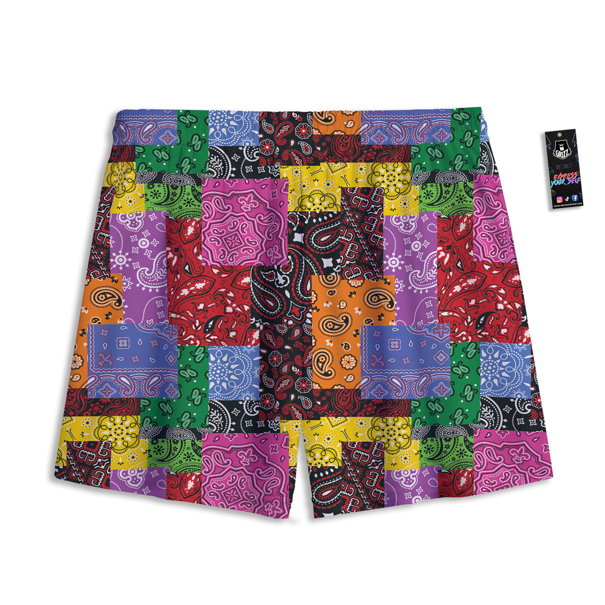 Gadsden Flag Grunge Print Mesh Shorts
