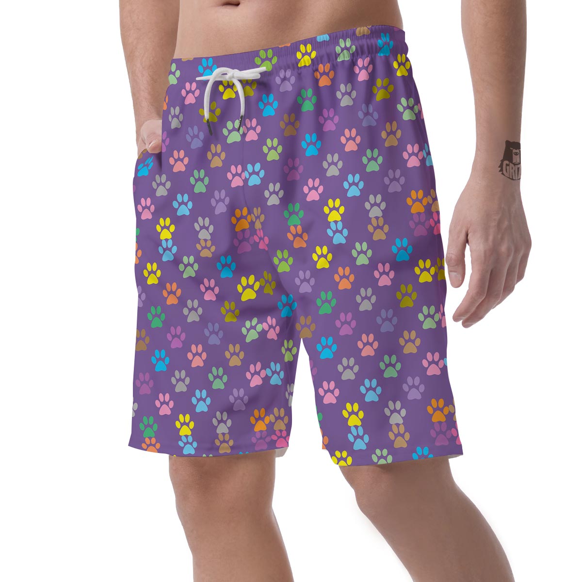 Colorful Paw Men's Shorts-grizzshop
