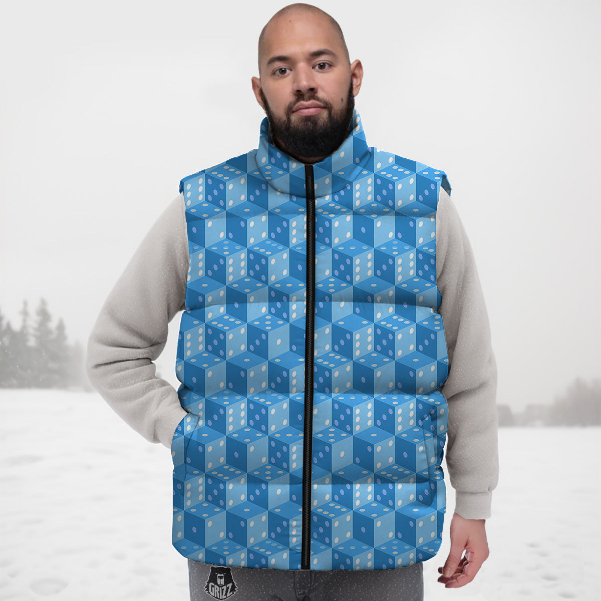 Colorful Penguin Pattern Print Down Vest-grizzshop