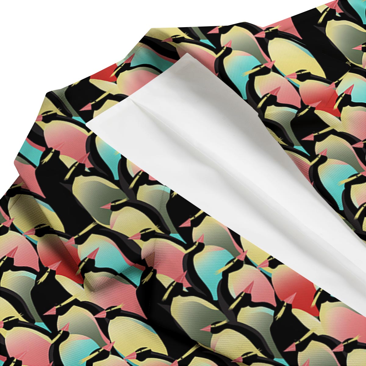 Colorful Penguin Pattern Print Men's Blazer-grizzshop