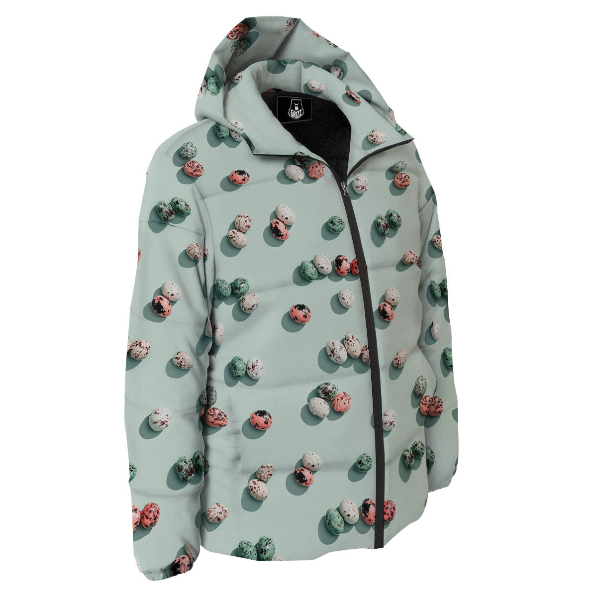 Colorful Pile Of Easter Eggs Print Pattern Down Jacket-grizzshop