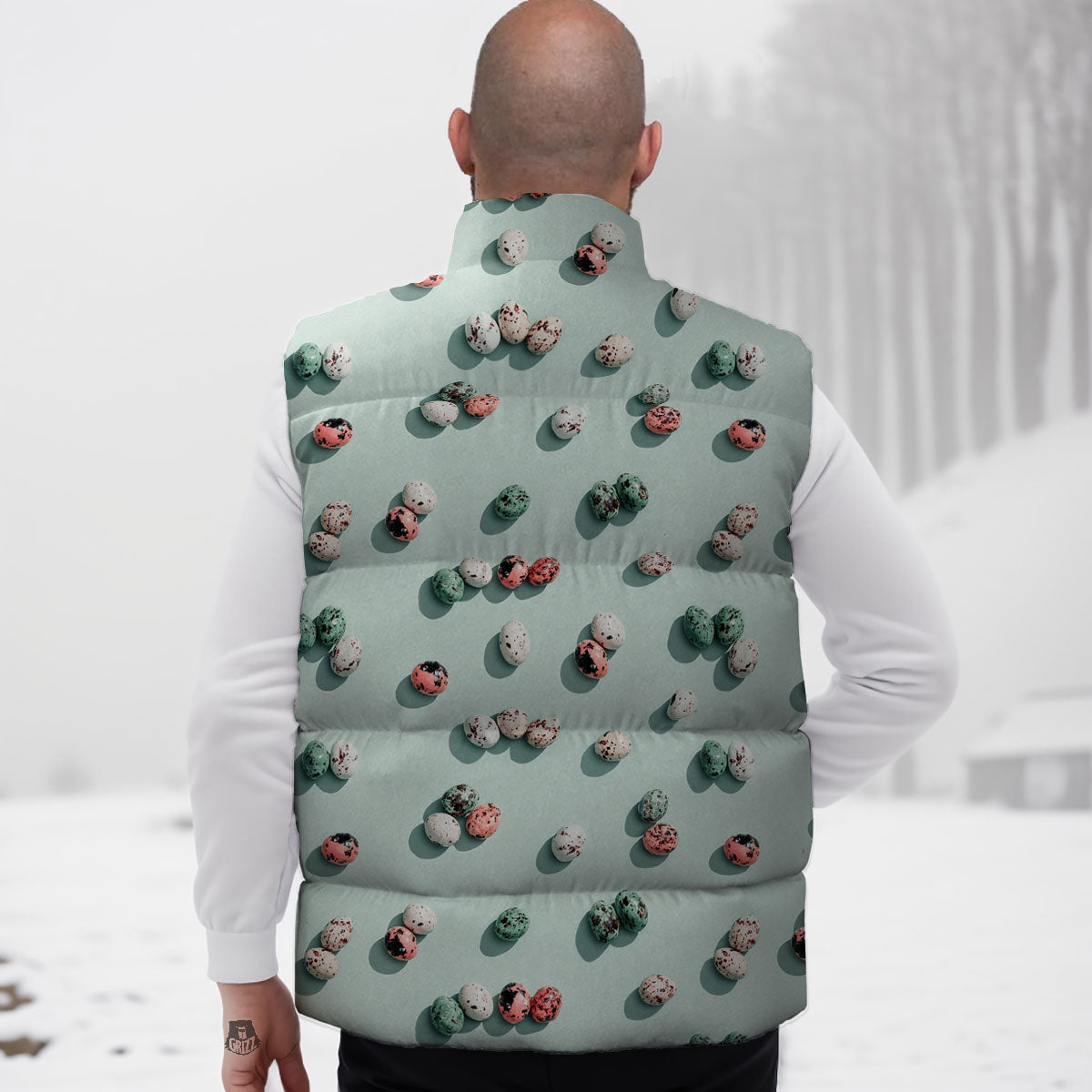 Colorful Pile Of Easter Eggs Print Pattern Down Vest