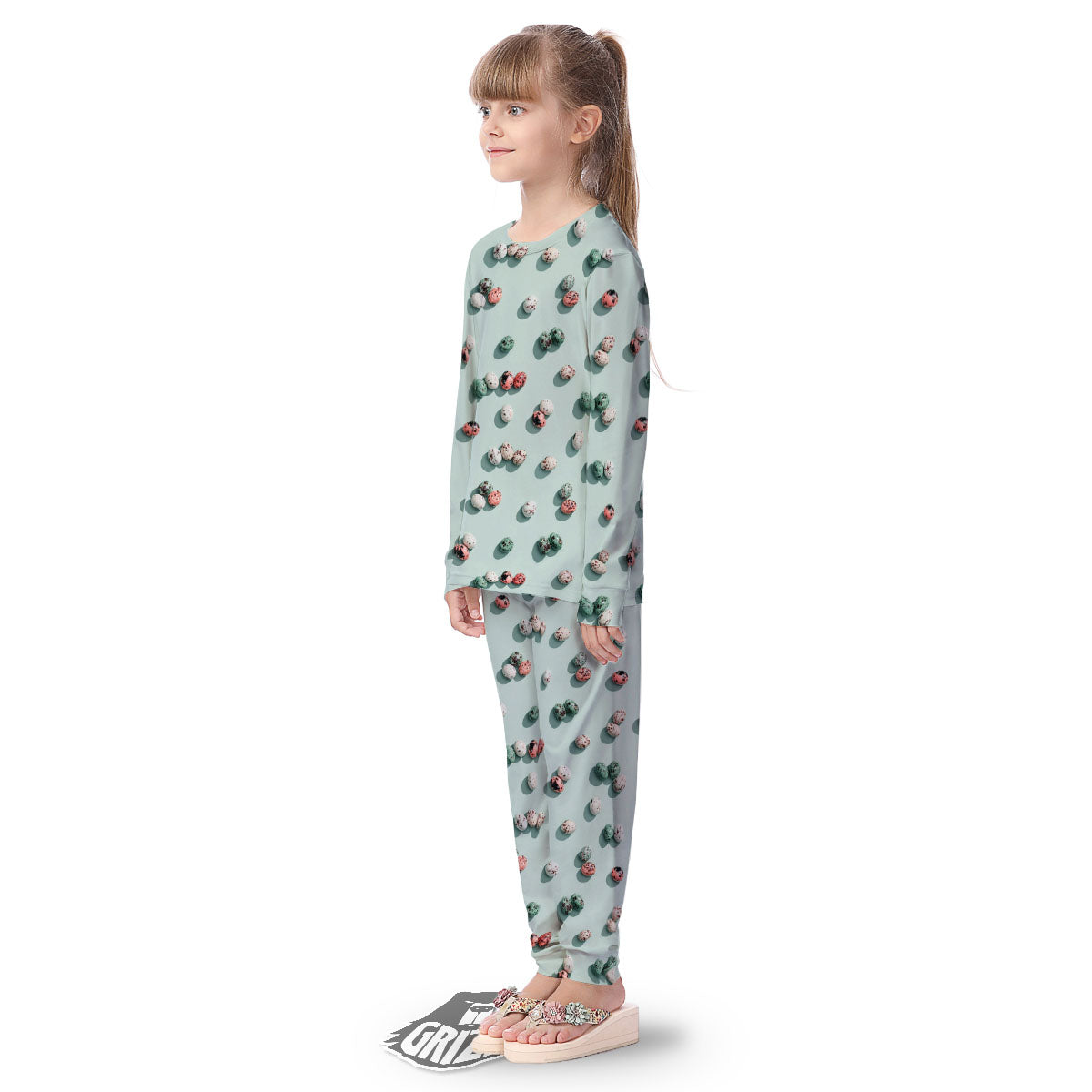 Colorful Pile Of Easter Eggs Print Pattern Kid's Pajamas-grizzshop