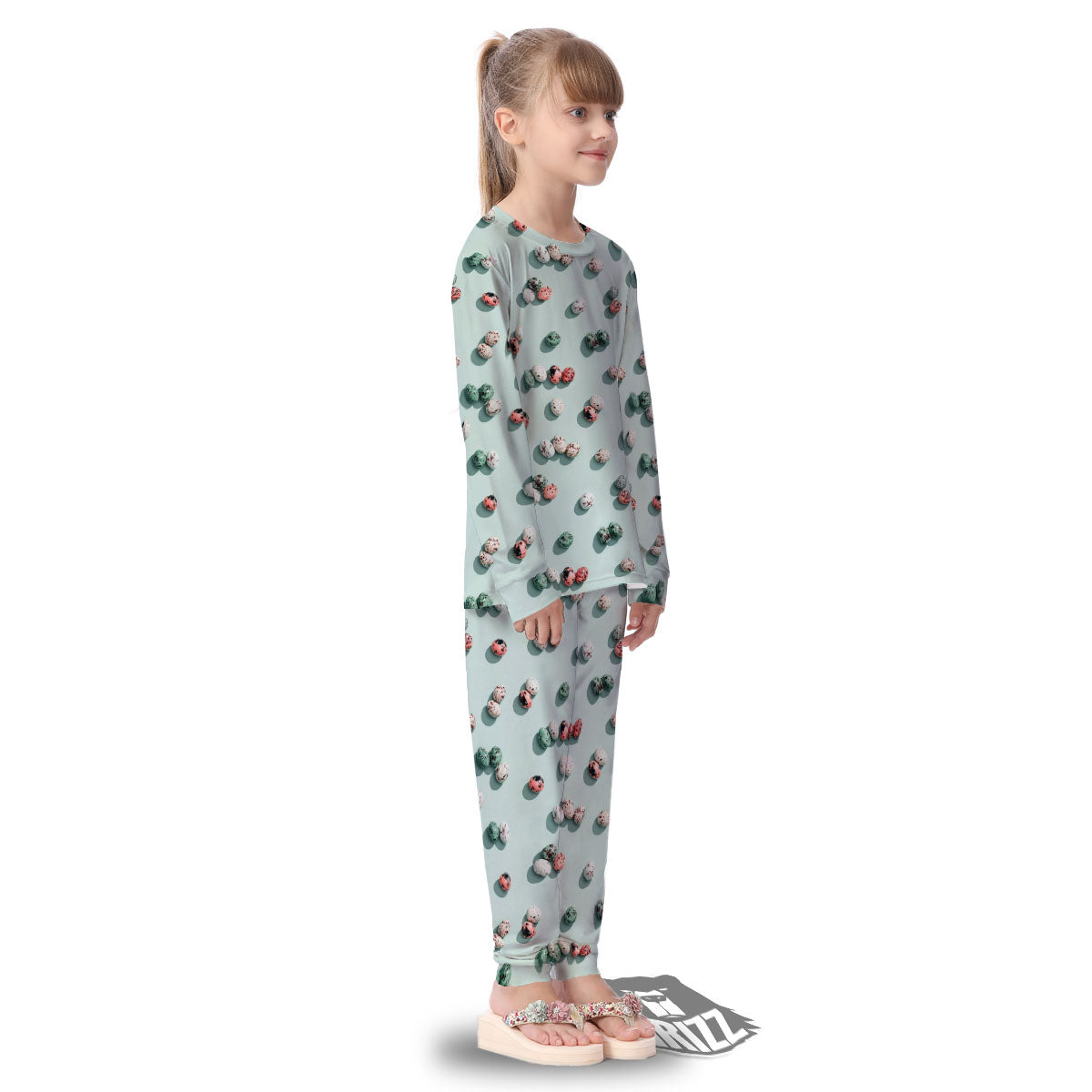 Colorful Pile Of Easter Eggs Print Pattern Kid's Pajamas-grizzshop