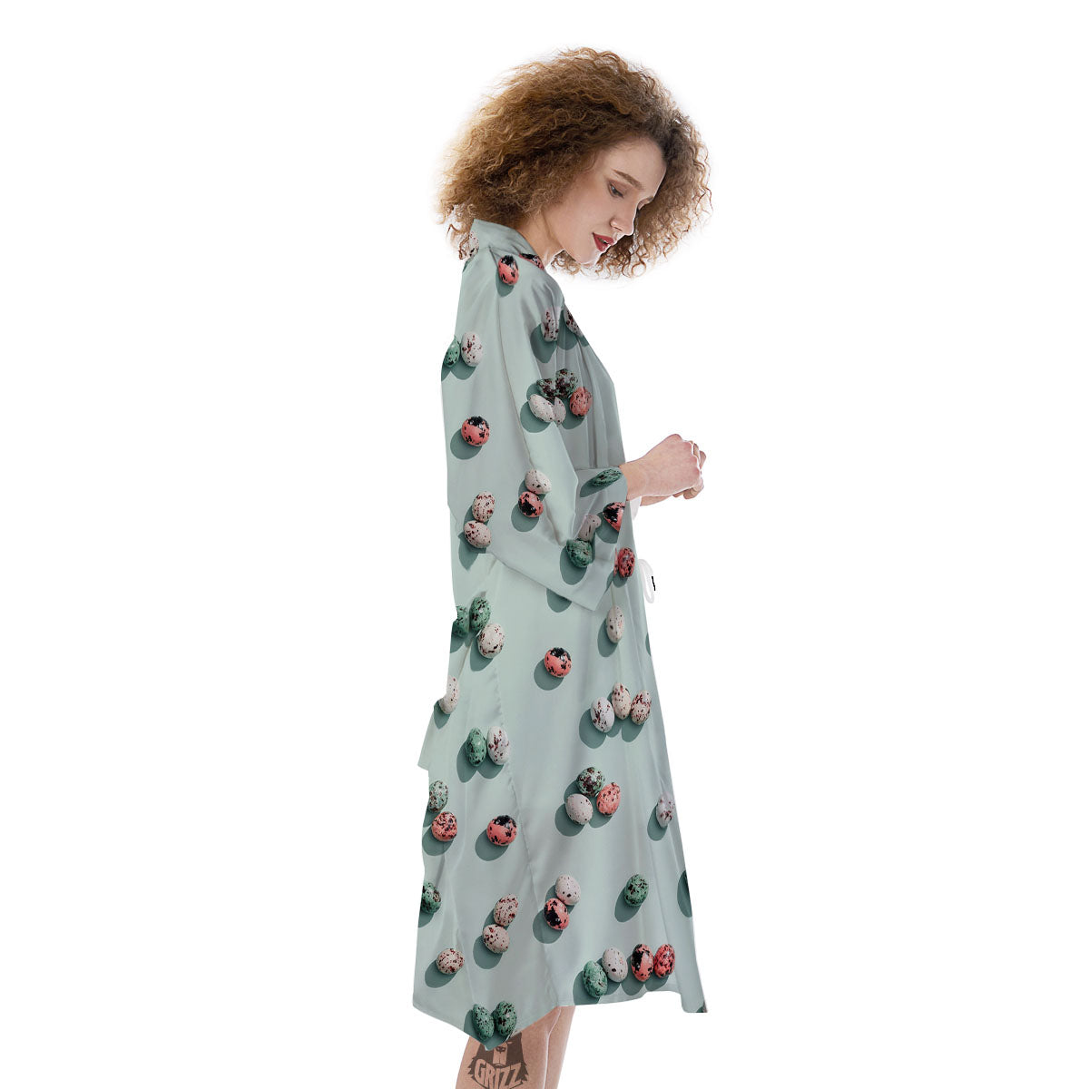 Colorful Pile Of Easter Eggs Print Pattern Kimono-grizzshop