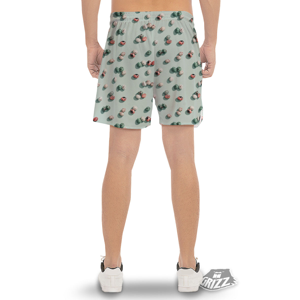 Colorful Pile Of Easter Eggs Print Pattern Men's Gym Shorts-grizzshop