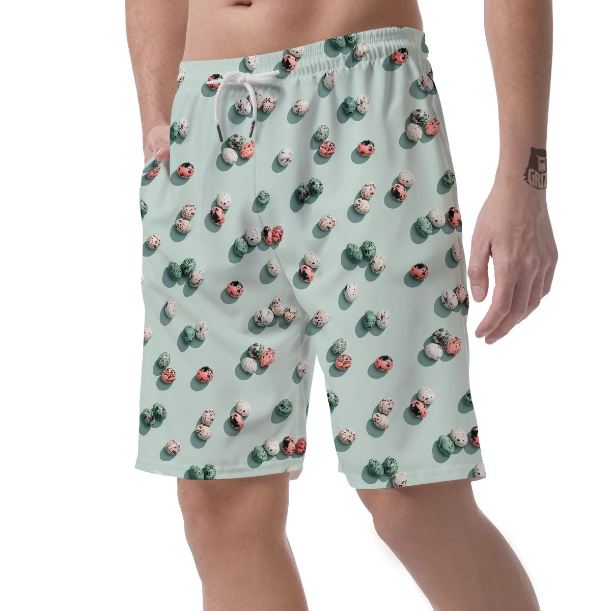 Colorful Pile Of Easter Eggs Print Pattern Men's Shorts-grizzshop