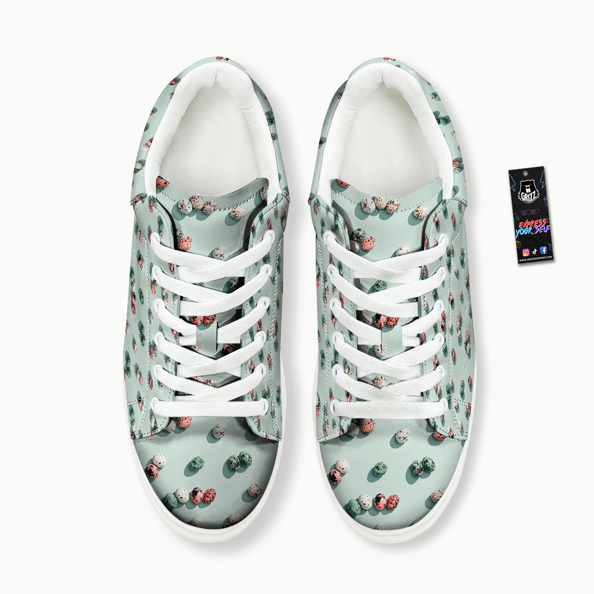 Colorful Pile Of Easter Eggs Print Pattern Platform Shoes-grizzshop