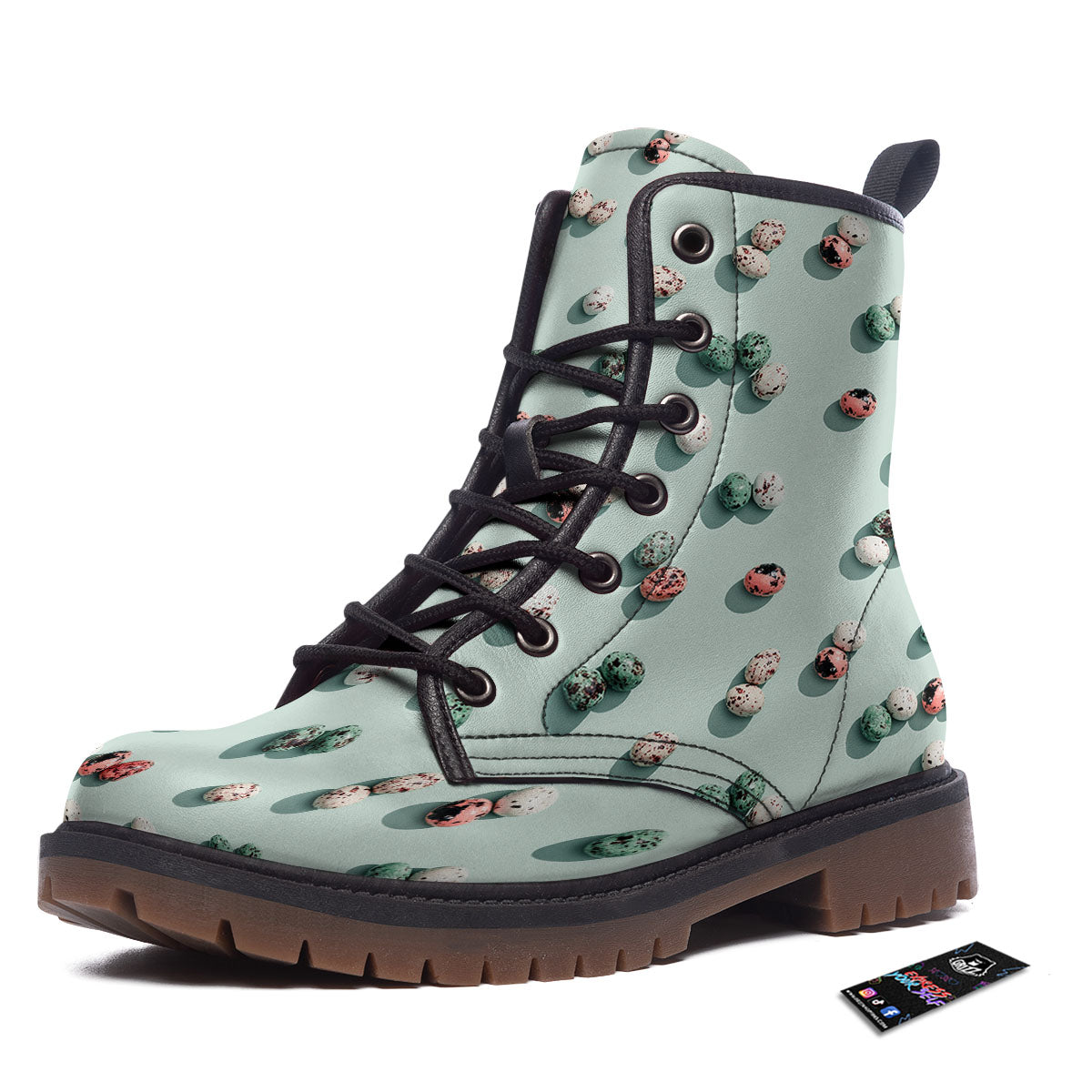 Colorful Pile Of Easter Eggs Print Pattern Work Boots-grizzshop