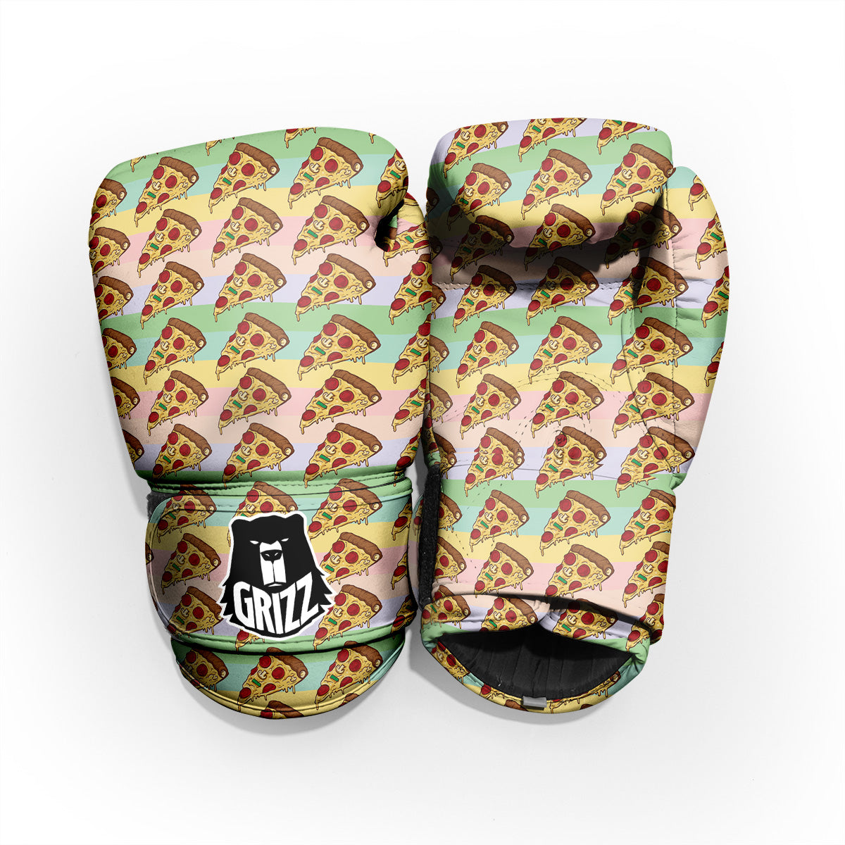 Colorful Pizza And Stiped Pastel Print Pattern Pro Boxing Glove