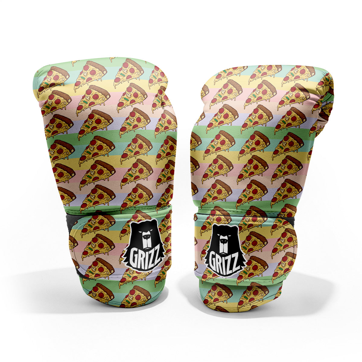 Colorful Pizza And Stiped Pastel Print Pattern Pro Boxing Glove