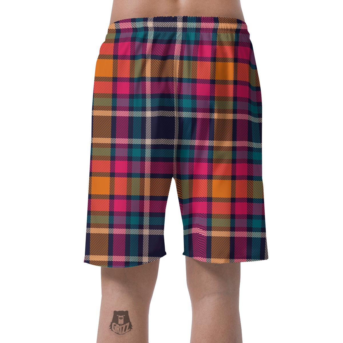 Colorful Plaid Tartan Men's Shorts-grizzshop