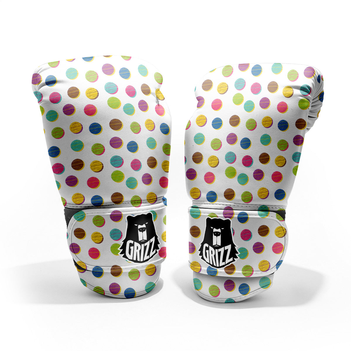 Colorful Polka Dot Hand Drawn Print Pattern Pro Boxing Glove