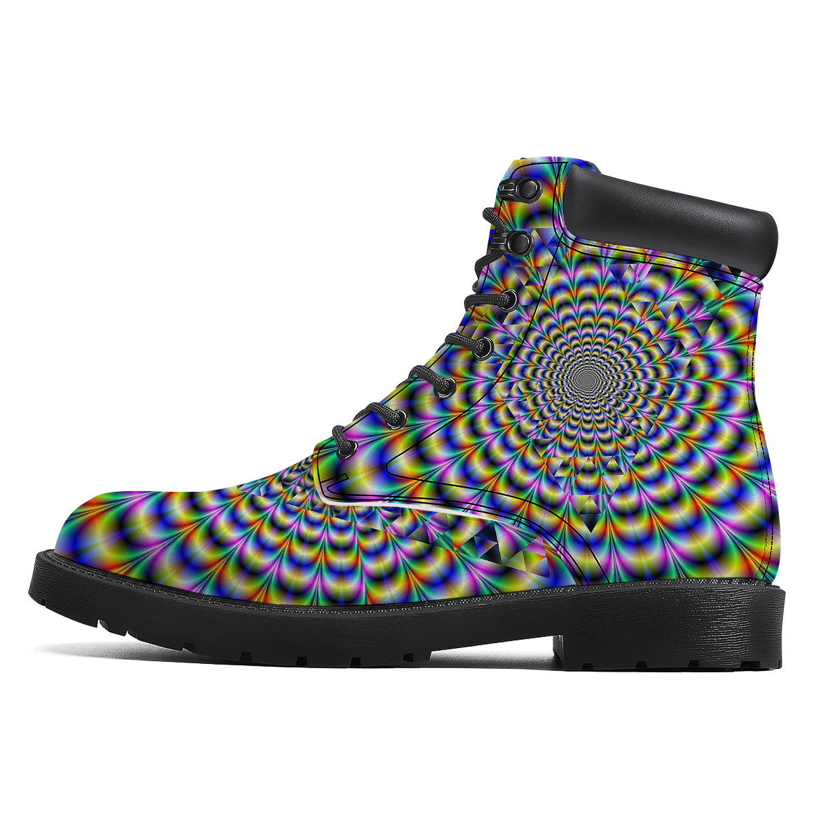 Colorful Psychedelic And Triangle Print Boots-grizzshop