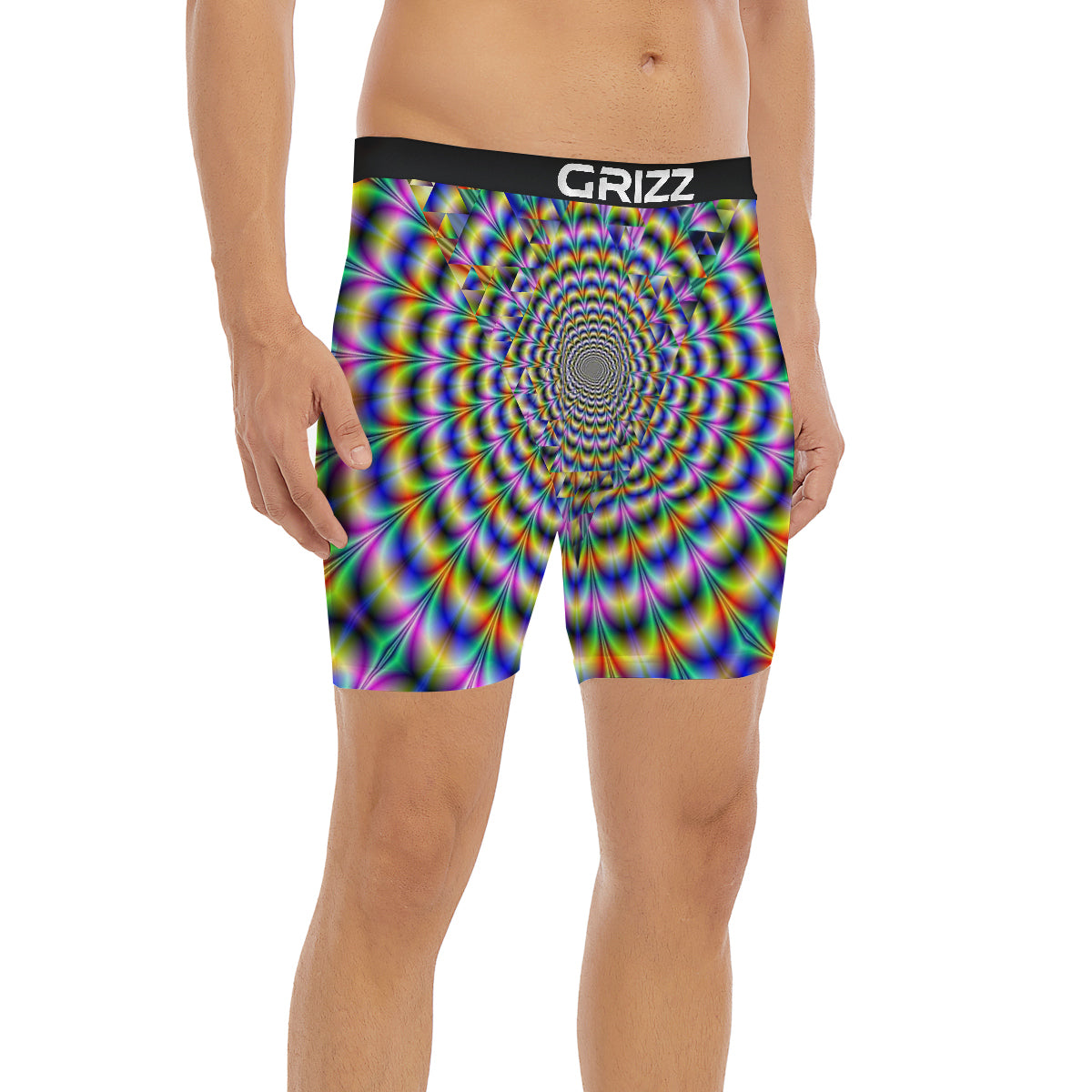 Colorful Psychedelic And Triangle Print Boxer Briefs-grizzshop