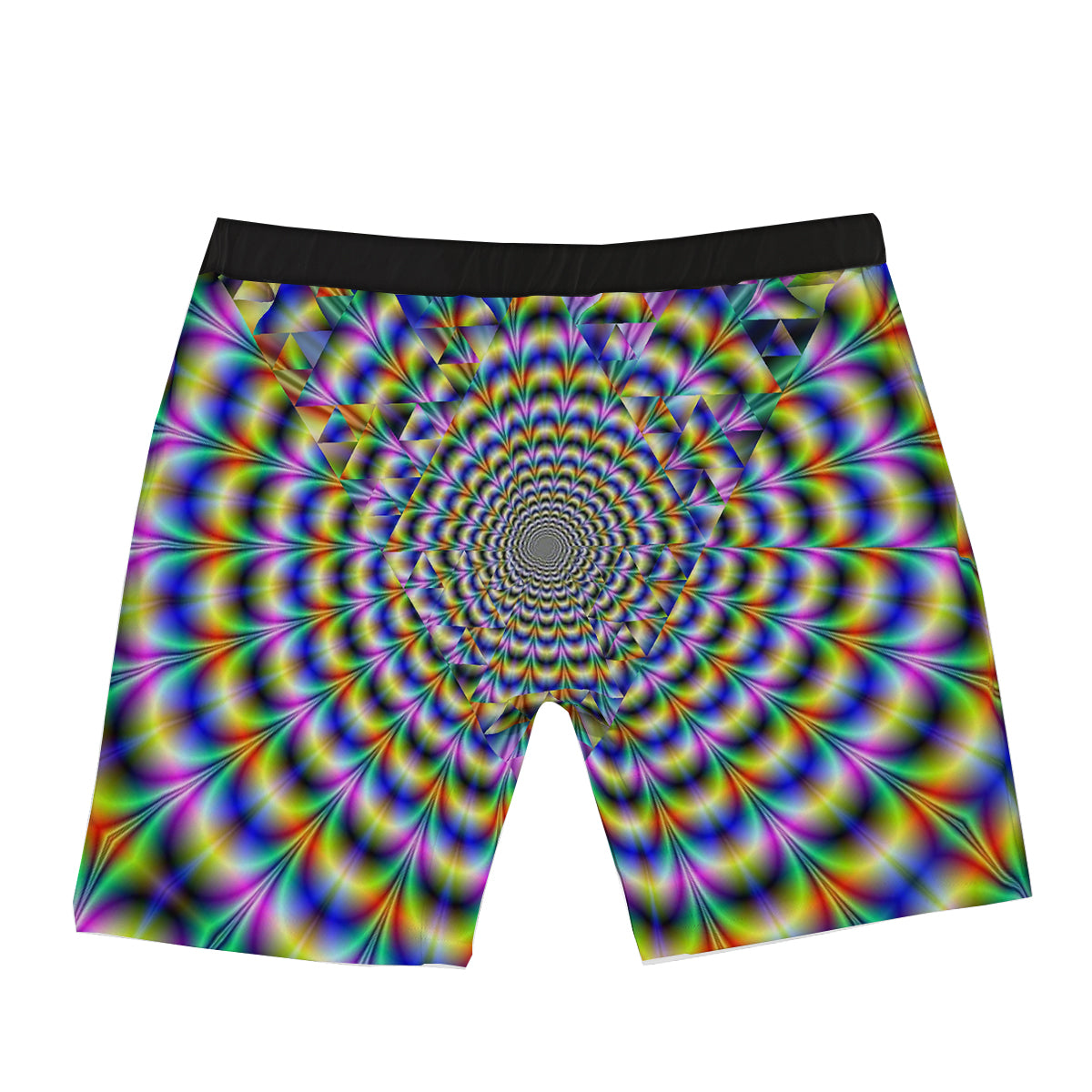 Colorful Psychedelic And Triangle Print Boxer Briefs-grizzshop