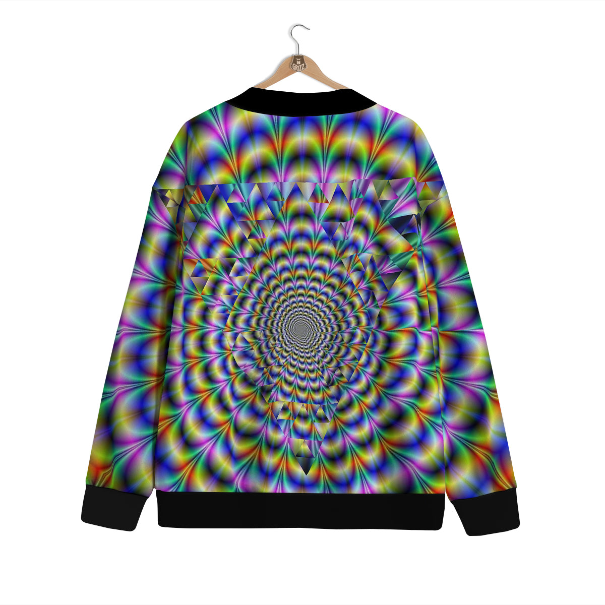 Colorful Psychedelic And Triangle Print Cardigan-grizzshop