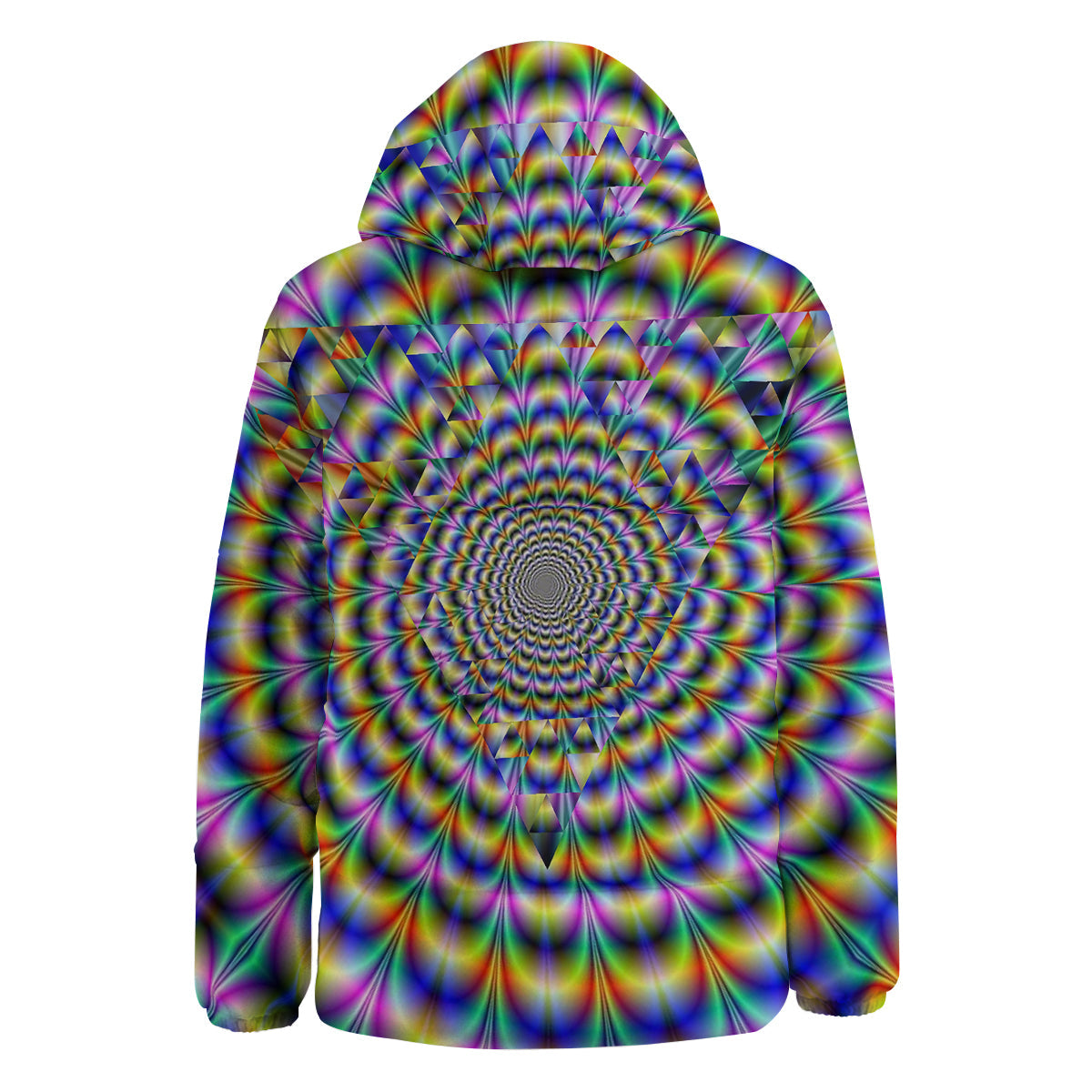Colorful Psychedelic And Triangle Print Down Jacket-grizzshop