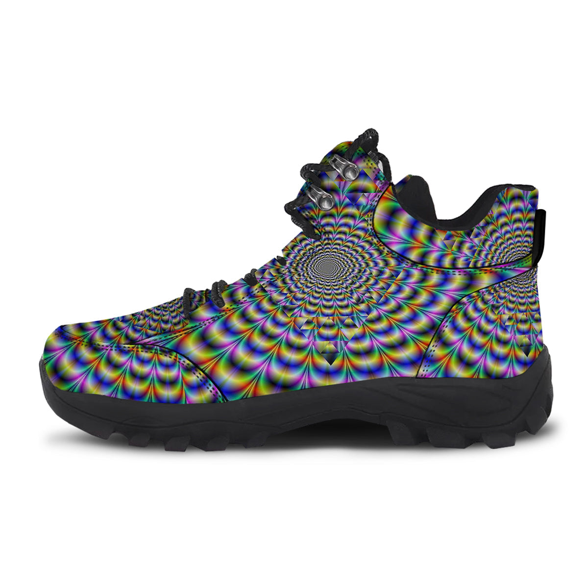 Colorful Psychedelic And Triangle Print Hiking Shoes-grizzshop