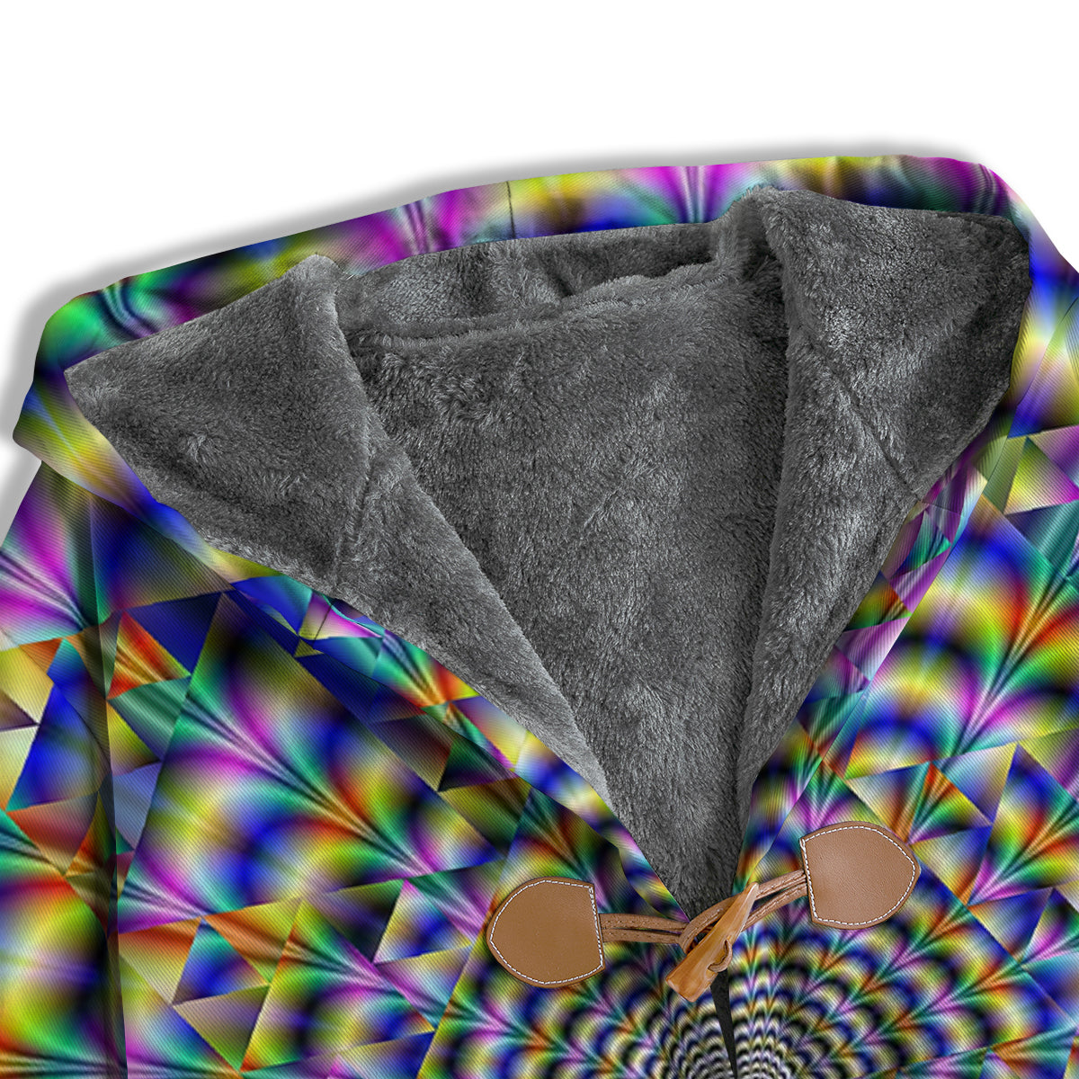 Colorful Psychedelic And Triangle Print Men's Windbreaker Jacket-grizzshop