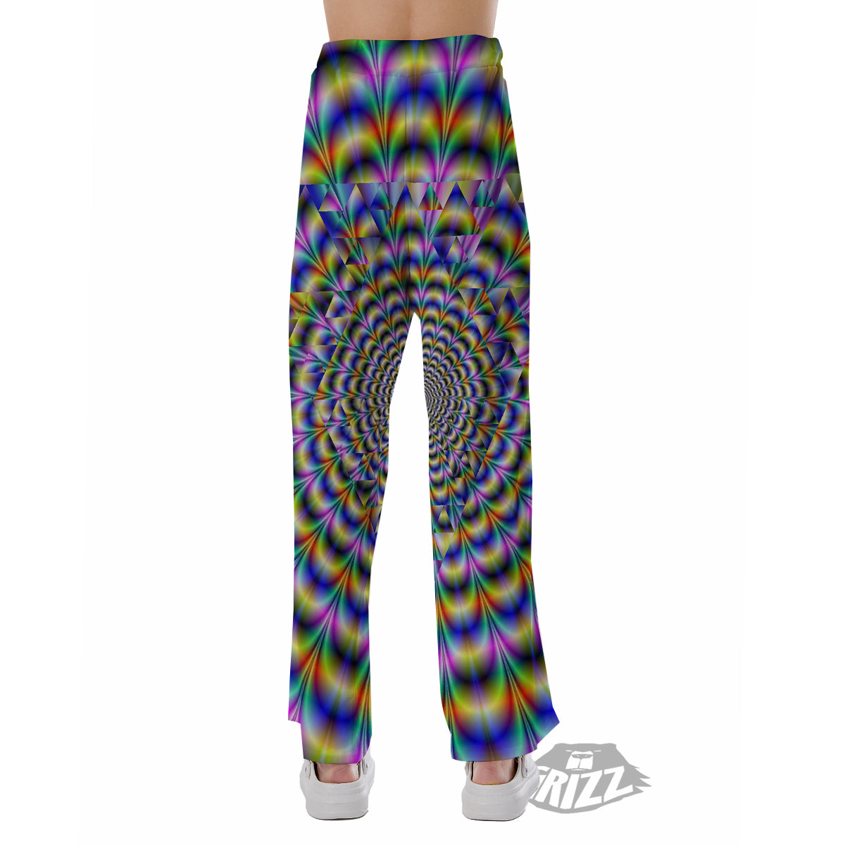 Colorful Psychedelic And Triangle Print Pajama Pants-grizzshop