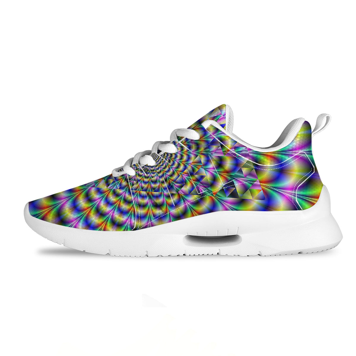 Colorful Psychedelic And Triangle Print Tennis Shoes-grizzshop