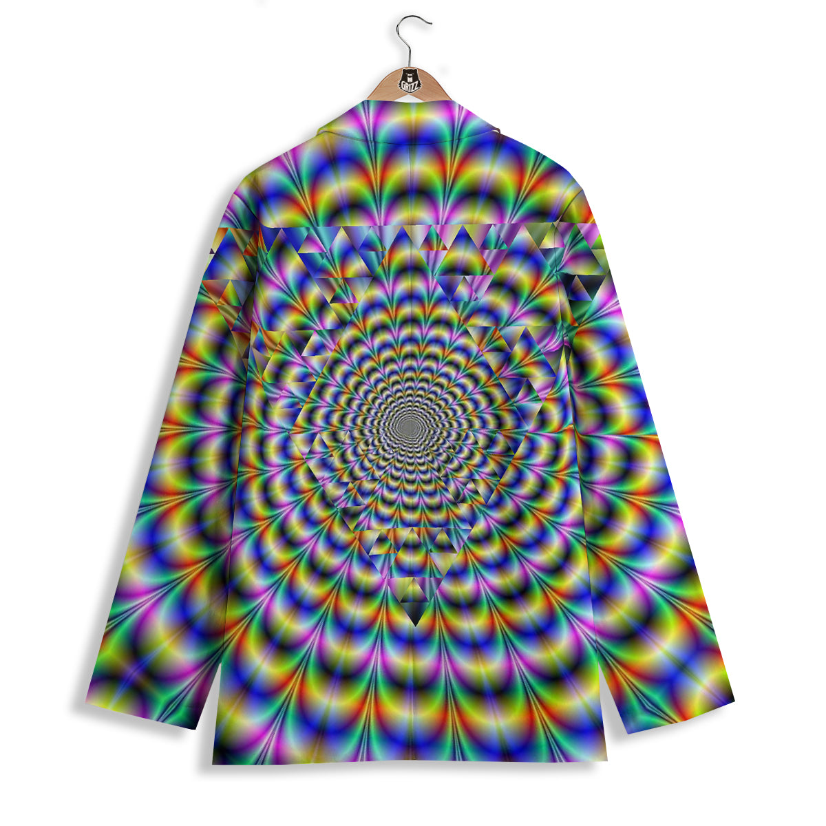 Colorful Psychedelic And Triangle Print Women's Blazer-grizzshop