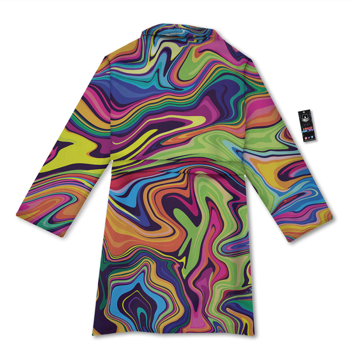Colorful Psychedelic Print Bathrobe-grizzshop