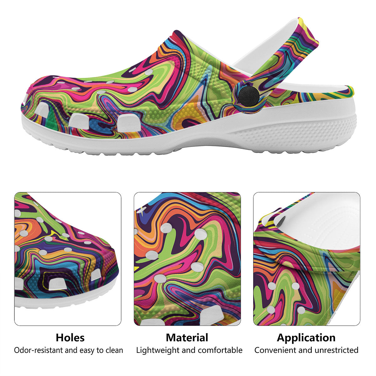 Colorful Psychedelic Print Clog-grizzshop