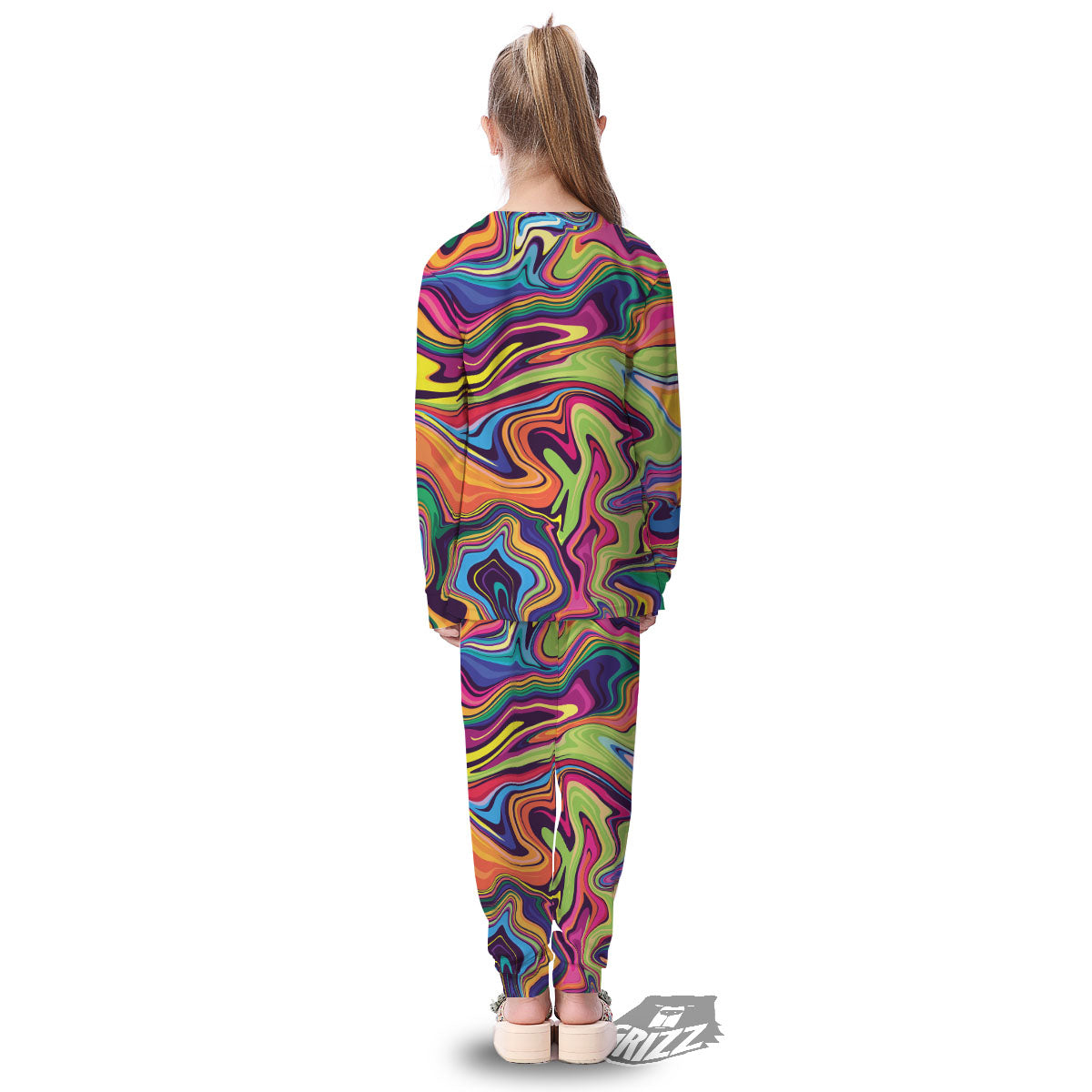 Colorful Psychedelic Print Kid's Pajamas-grizzshop
