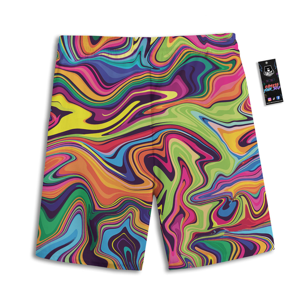 Colorful Psychedelic Print Men's Athletic Shorts