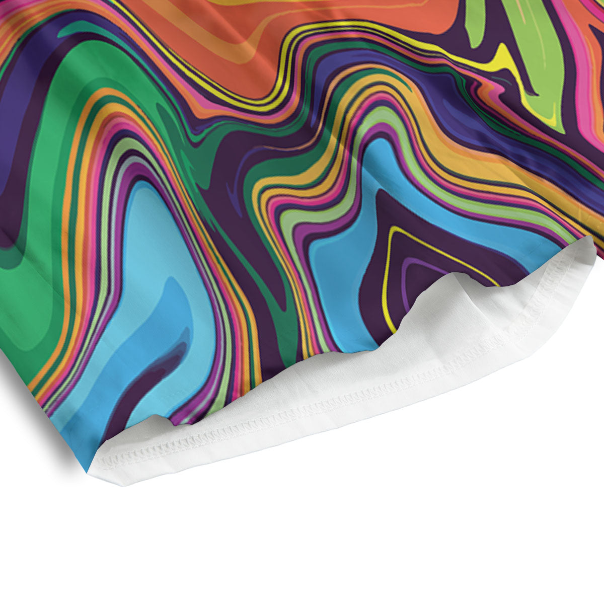 Colorful Psychedelic Print Men's Athletic Shorts